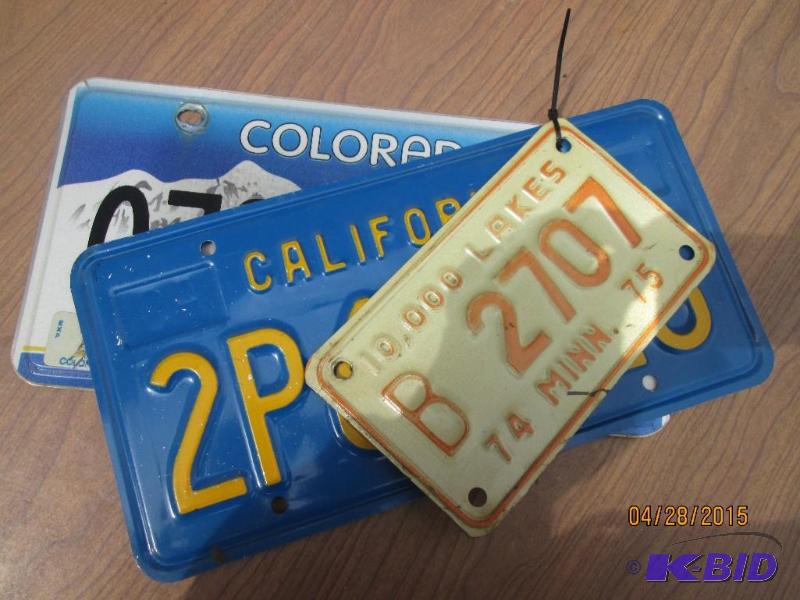 lot 90 image: Lot of 3 license plates...