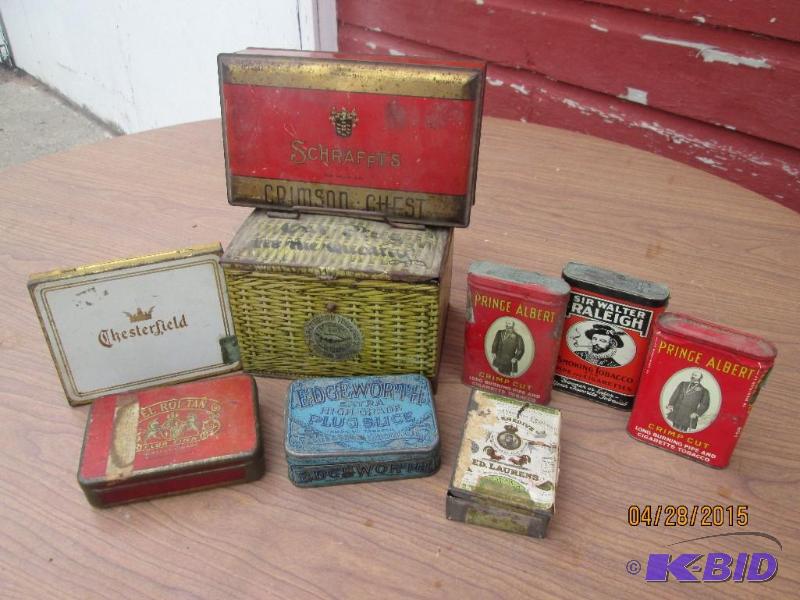 lot 95 image: Lot of vintage cigarette and tobacco tins in ...