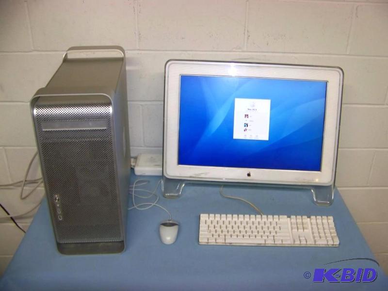 lot 7 image: Apple, Power Mac G5 Quad, Computer Tower, 23 Flat Panel Monitor, Keyboard and Mouse