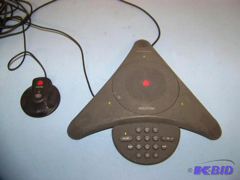 lot 77 image: Polycom, Sound Station EX, Conference Telephone  Phone, Power Supply and Extended Microphone