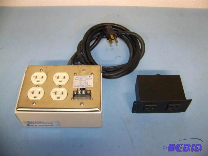 lot 85 image: (1) Atlas Soundolier, Duplex Outlet Box and (1) 2-Outlet, Rack Mountable Power Strip