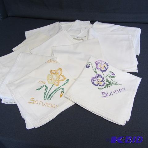 Dish towels, Embroidered