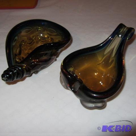 Blown Glass Shell, Pipe Stand