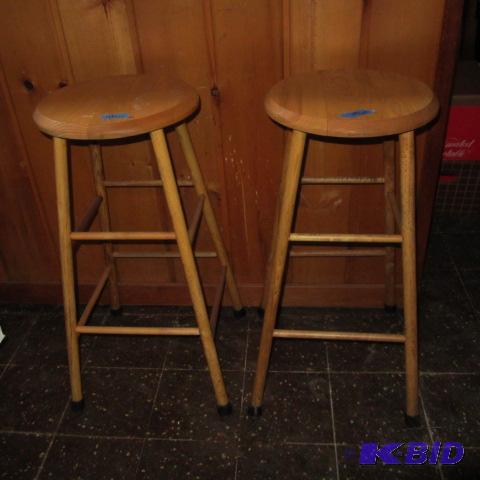 Pair Wooden Stools