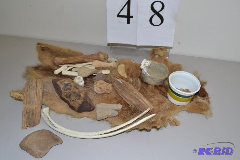 lot 48 image: Pelt, rocks, driftwood