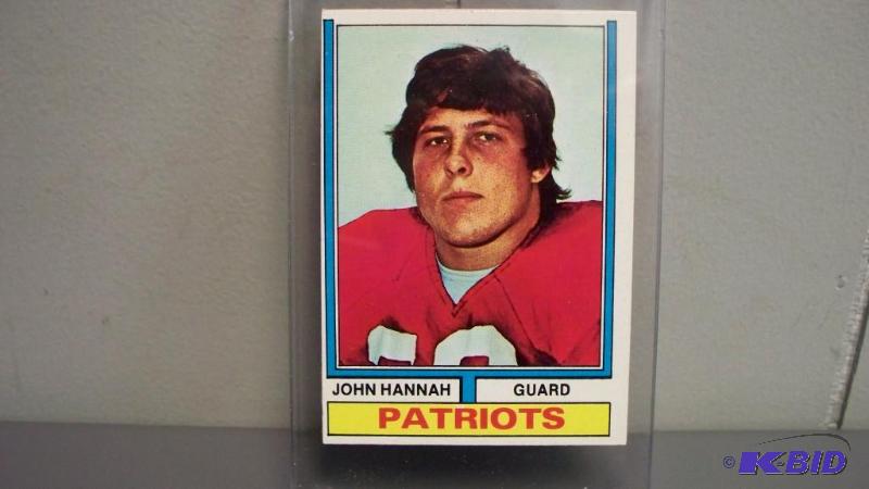 lot 15 image: 1974 Topps John Hannah Rookie card #383...