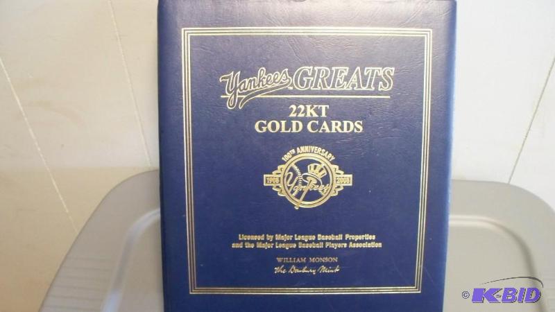 lot 7 image: Yankees Greats 22KT Gold card set (full set)...