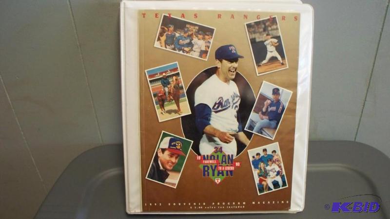 lot 8 image: 1993 Rangers Program Farewell to Nolan Ryan c...