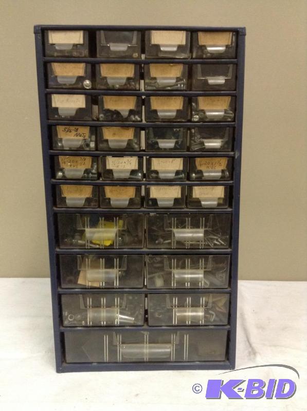 lot 12 image: Raaco Parts Bin Container w Content