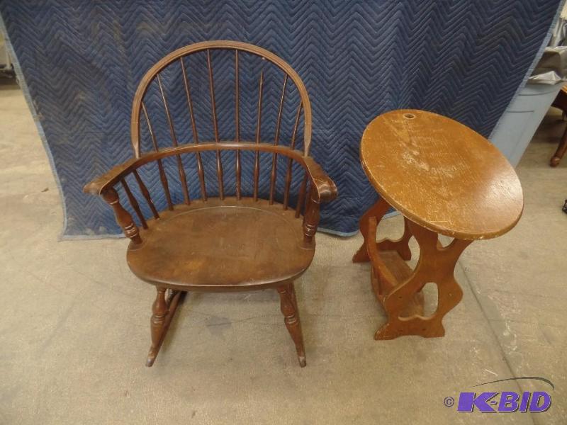 Solid Wood Rocker and End Table