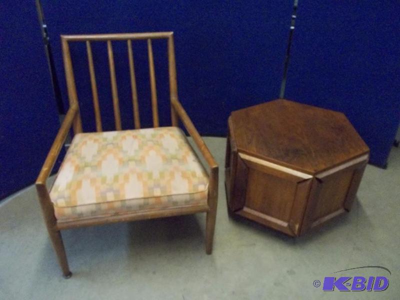 Occasional Chair with Hexagonal Accent Table