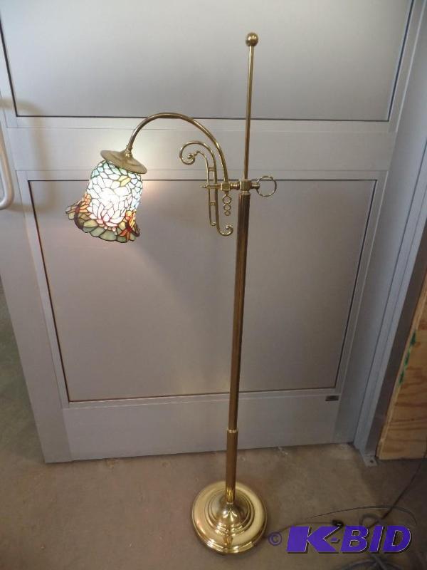 Floor Lamp with Stained Glass-Like Shade