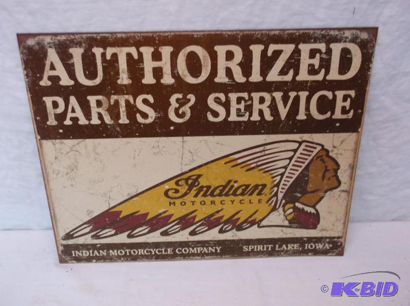 Collectable Indian Motorcycle sign measuring ...