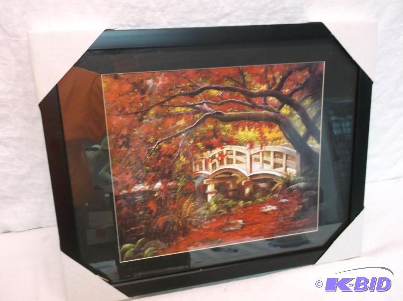 Beautiful framed scenery print measuring 19 5...