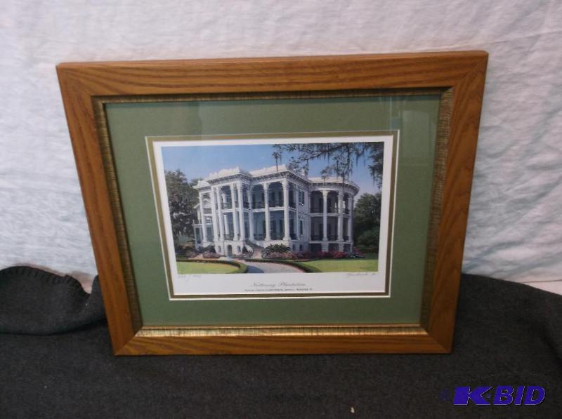 Nice double matted oak framed print &quot No...