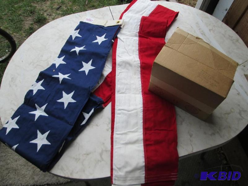 lot 102 image: large 5 x 9.9 foot US Interment flag in origi...
