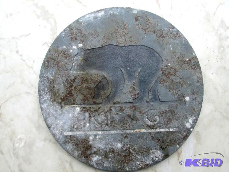 lot 110 image: Slate round tile. Bear King...