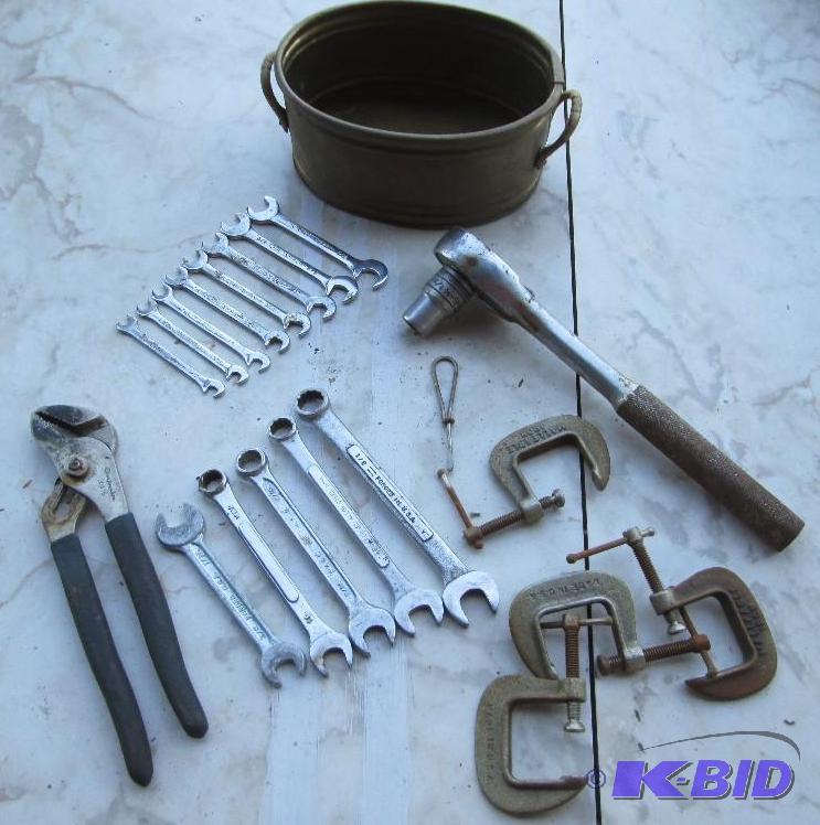 lot 48 image: Lot of assorted wrenches, pliers and more, ma...