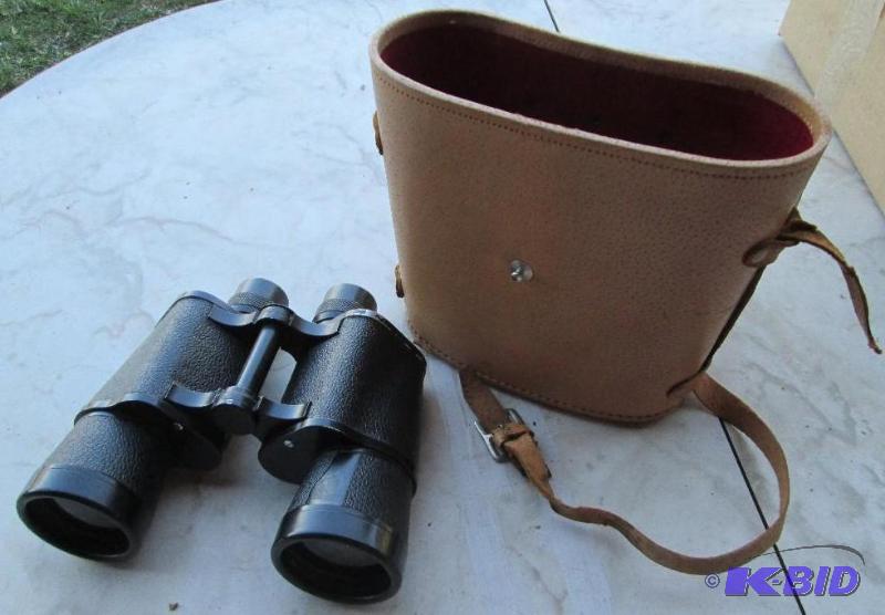 lot 57 image: Vintage binoculars in a case...