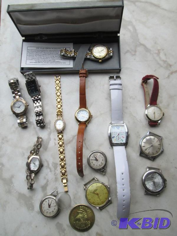 lot 95 image: Lot of watches, none tested, may need batteri...