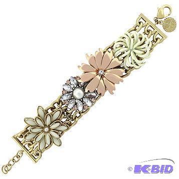 New Jessica Simpson Ornate Floral Bracelet MS...