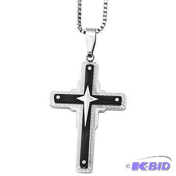 New Chisel Stainless Steel Greek Key Cross Pe...