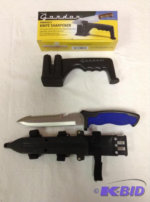 Hunting Knife & Gordon Knife Sharpener