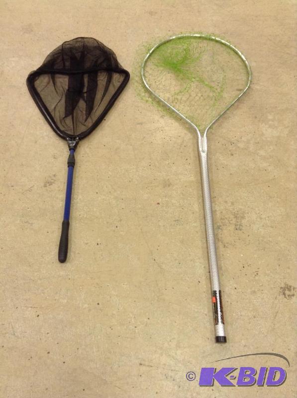 Lot of Frabill teardrop landing net and folding net with telescopic handle