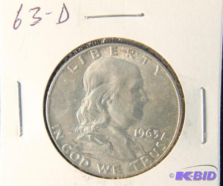 1963-D FRANKLIN SILVER HALF DOLLAR AU DETAILS