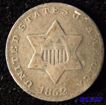 1852 US 3 CENT SILVER NICE COIN