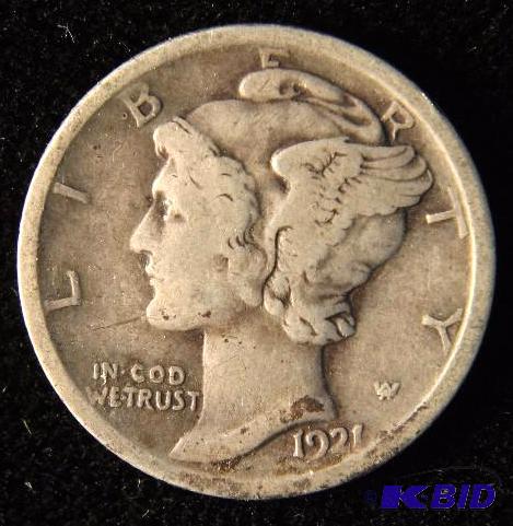 1921 MERCURY SILVER DIME KEY DATE