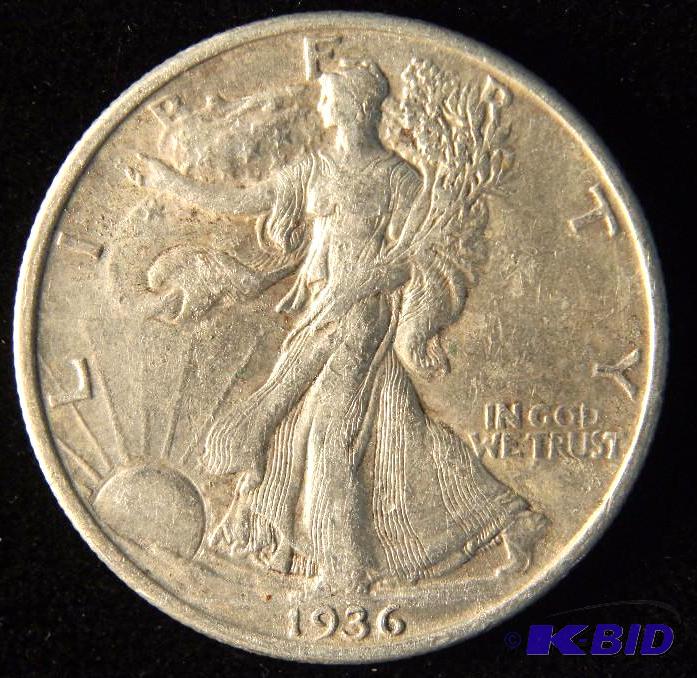 1936 WALKING LIBERTY SILVER HALF DOLLAR XF