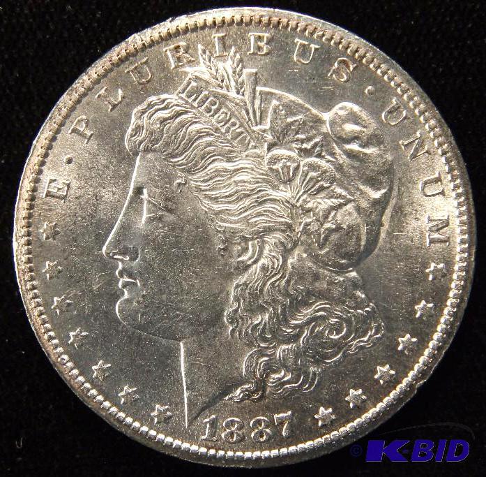 1887 S MORGAN SILVER DOLLAR CHOICE BU UNC SEMI KEY DATE