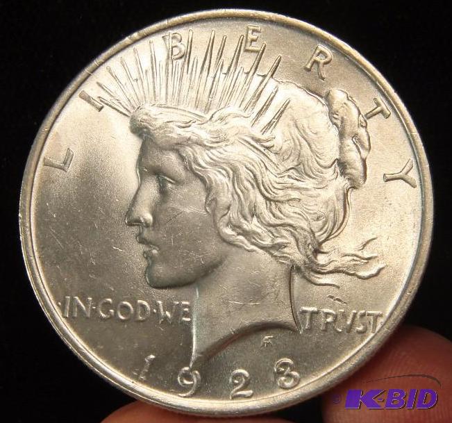 1923 PEACE SILVER DOLLAR BU UNC