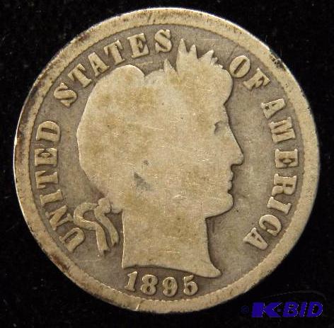 1895 S BARBER SILVER DIME SEMI KEY DATE