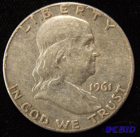 1961 FRANKLIN SILVER HALF DOLLAR