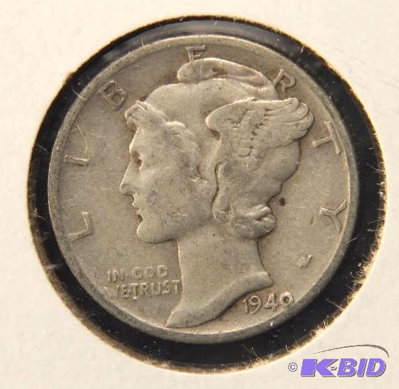 1940 MERCURY SILVER DIME FINE