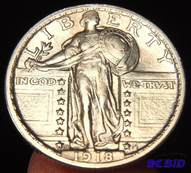 1918 S STANDING LIBERTY SILVER QUARTER UNC