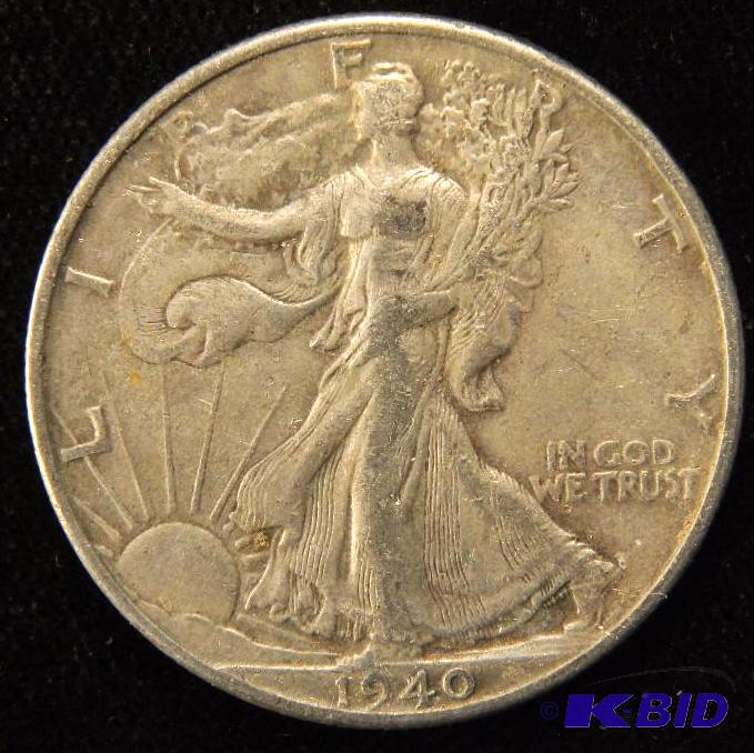 1940 WALKING LIBERTY SILVER HALF DOLLAR VF
