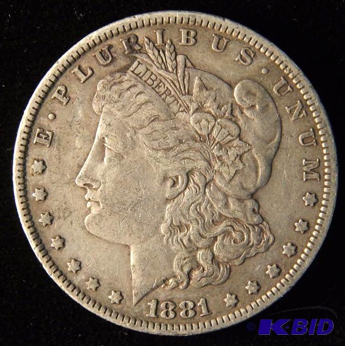 1881 MORGAN SILVER DOLLAR VF
