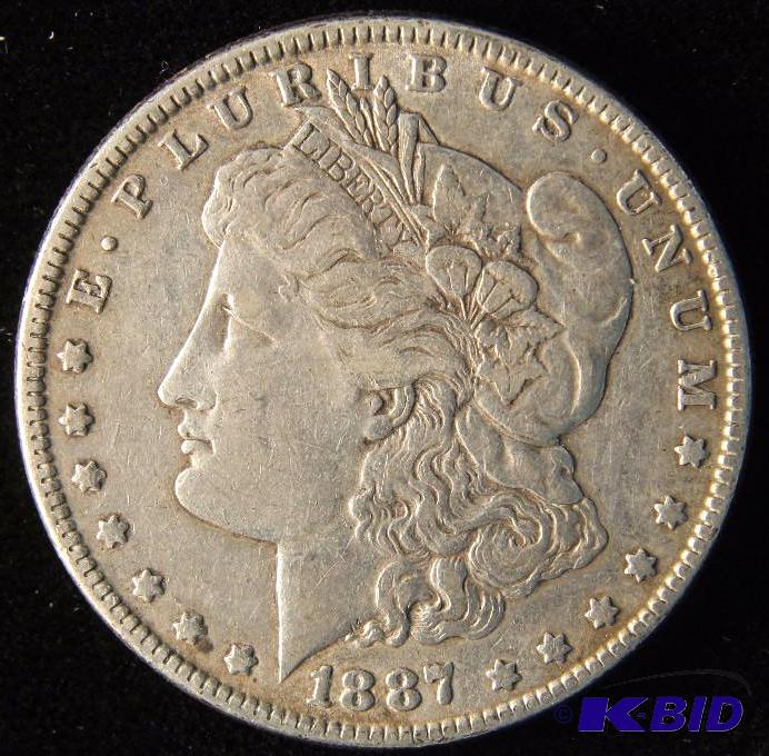 1887 MORGAN SILVER DOLLAR VF