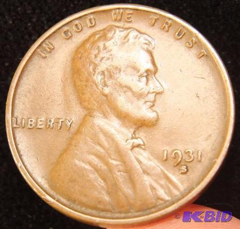 1931 S LINCOLN WHEAT CENT XF KEY DATE US COIN