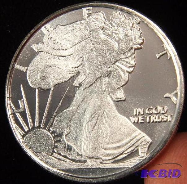 12 TROY Oz. .999 FINE SILVER ROUND WALKING LIBERTY DESIGN