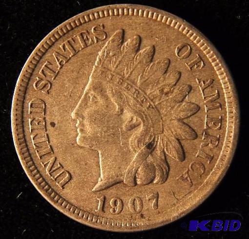 1907 INDIAN HEAD CENT AU
