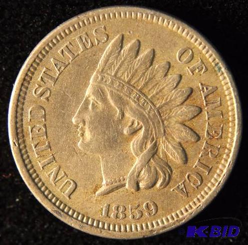 1859 COPPER NICKEL INDIAN HEAD CENT XF FIRST YEAR OF ISSUE