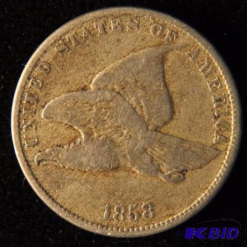 1858 FLYING EAGLE CENT SMALL LETTERS FINE