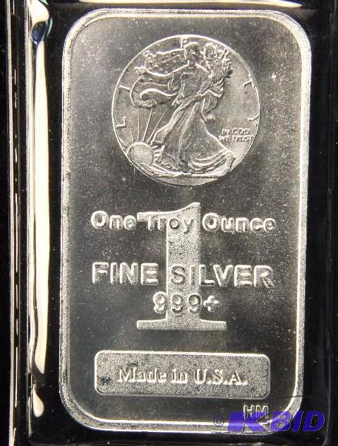 1 TROY Oz. 999 FINE SILVER BAR MADE IN THE U.S.A.