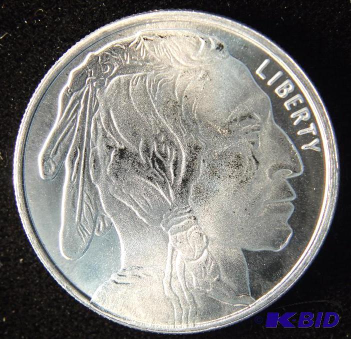 12 TROY Oz. .999 FINE SILVER ROUND BUFFALO DESIGN