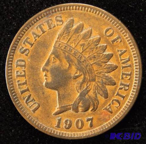 1907 INDIAN HEAD CENT AU