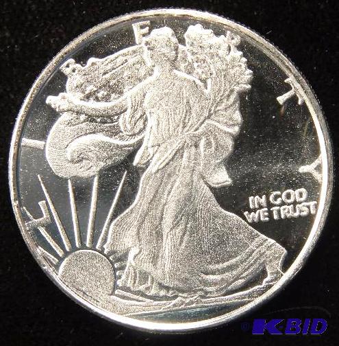 12 TROY Oz. .999 FINE SILVER ROUND WALKING LIBERTY DESIGN